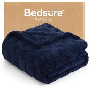 Bedsure GentleSoft Navy Throw Blanket for Couch - Super Soft Cozy Blankets Gifts for Women Men Girls, Cute Small Fleece Throws for Bedroom Home Decor, 50x70 Inches