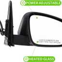 Side Door Mirror Left Driver Side for TOYOTA 4RUNNER 2014-2019 2020 2021-2025 Right Passenger Side POWER| SIGNAL| HEAT| PUDDLE LAMP| TO1321312, Black (RH)-9 Wires