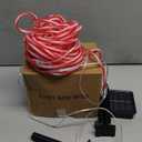 YEGUO Solar Christmas Candy Cane Rope Lights, 2 Packs Each 33ft 100 LED Red & White Solar Rope Light Outdoor Waterproof Decorations String Tube Lights