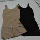 Full Body Shaper Women's Firm Tummy Control Shapewear Seamless Slimming Bodysuit, Size S, Pack of 2 (Beige, Black)