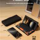 DOGAIN Universal Bluetooth Mini Keyboard, Rechargeable Portable Travel Keyboard with Orange Keys & Adjustable Angle Stand, Compact Wireless Keyboard for iPad/iPhone/Tablet/Laptop & Android/Windows/iOS