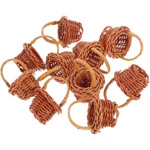 20pcs Mini Woven Baskets Flower Basket Mini for Dollhouse Decor Craft Model Decorative