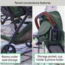 Ingenuity Ingenuity 3Dquickclose CS+ Compact Fold Stroller Lightweight Stroller with Oversized Canopy, Extra-Large Storage and Compact Fold, Forest