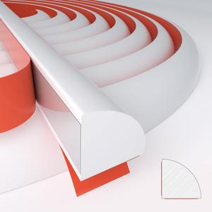 Flexible Silicone Quarter Round Molding - Peel & Stick Self-Adhesive Waterproof Trim for Bathroom, Shower, Kitchen Countertops, Wall Edge & Floor Corners (118Inch, White)