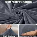 NAISI Sectional Couch Cover 1 Piece Velvet Separate Chaise Lounge Cover Soft Stretch Sofa Slipcovers for Left/Right Chaise Sectional Couch(Chaise Lounge,Dark Grey)