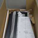 Double Layer Bread Box for Kitchen Countertop, Large Breadbox Bread Container Storage with Windows, Wooden Farmhouse Bread Holder (Black)