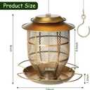 Bird Feeder for Outdoors, Funnel Style Wild Finch Feeders for Outside Hanging Courtyard Bird Watching, Metal Birdfeeder with Lid Fixing Buckle, 3Lbs Capacity