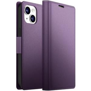 Dssairo for iPhone 15 Wallet Case, PU Leather Flip Folio Case with Card Holders Kickstand,RFID Blocking TPU Shockproof Inner Shell Phone Cover 6.1 Inch 2023 (Purple), Set Of 2