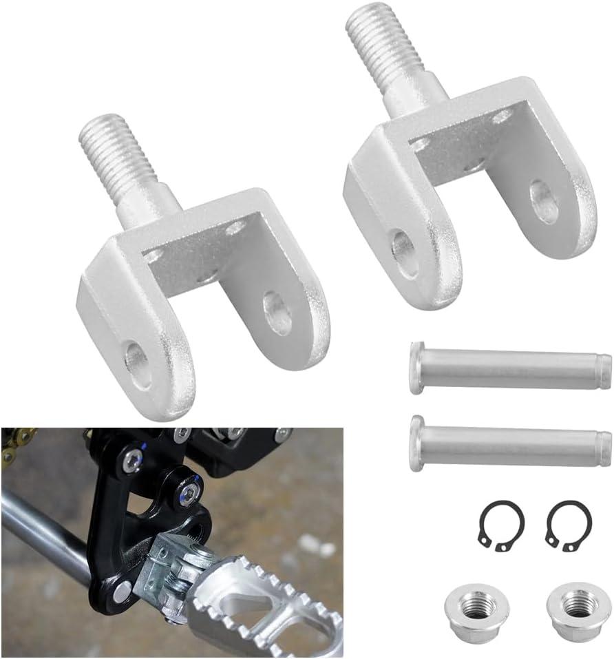 Foot Pegs Holder 2pcs for Surron Footpeg Bracket CNC Foot Rest Clamps Foot Peg Pedal Holder for Light Bee Sur Ron S/X Segway X160 X260 Electric Motorbike Dirt Bike EBike T6-6061 Aluminum Silver
