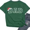 ASTANFY Couples Christmas Shirts Mom and Dad Christmas Shirt Holiday Shirts Family Short Sleeve (Green, S)