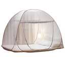 Portable Pop-Up Brown Mosquito Net Tent for Bed, L79 x W71 x H59 inch Large Folding Mosquito Netting with Net Bottom, 2 Entries, Suit for Twin to King Size Bed