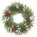 SHACOS Artificial Christmas Wreath 20" Winter Wreaths Red Berries Pine Cones Willow Cypress Christmas Wreaths Xmas Decoration for Front Door Window Wall Party Holiday Indoor Outdoor, Willow