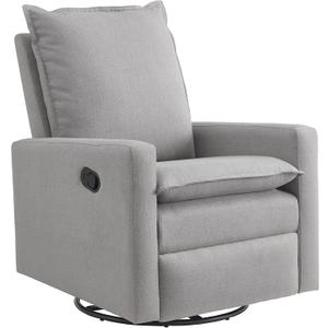 Oxford Baby Uptown Upholstered Swivel Glider and Recliner Nursery Chair, Gray, Standard