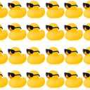 Hoemwarm 24 Set Mini Rubber Ducks with Sunglasses, Tiny Bath Rubber Ducks Bulk for Car Dashboard Decorations Cruise Birthday Party Favors (Yellow)
