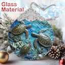 Christmas Decorations Ornaments, Stained Glass Ornament, Christmas Tree Ornaments, 2025 Gift Ornament, Xmas Gift for Friend Family Coworker - Sea Turtles