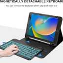 iPad 10.2 inch Case with Keyboard, Detachable Bluetooth Keyboard with 7 Color Backlit, Slim Folio Smart Cover with Pencil Holder for iPad 9th/8th/7th Gen/iPad Pro 10.5"/iPad Air 3rd Gen Black
