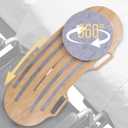 Wood Arc-Shaped Slide Transfer Board,Patient/Seniors Move Assist Device,Transfer to Wheelchair/Car/Toilet/,with Soft Seat,Holds up to 500 Pounds,2 Cut Out Handles,35.5 * 13.4 (Burlywood)