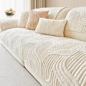 Jecpuo Washable Pet Couch Cover Protector for Sectional Sofa Armrest Headrest Covers Pad Anti-Slip Pet Friendly Boho Loveseat Slipcovers