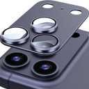 Suoman for iPhone 17 Pro Camera Lens Protector, [All-in-one Frosted] [Strong-Adhesion] Metal Frame Tempered Glass Camera Lens Cover-Dark Blue