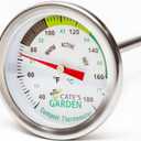 Compost Thermometer - Cate's Garden Premium Stainless Steel Bimetal Thermometer for Backyard Composting - 2 Inch Diameter Fahrenheit/Celsius Dial, 20 Inch Temperature Probe