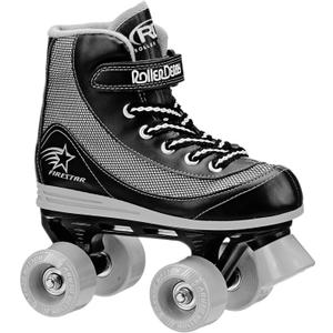 Roller Derby Firestar Youth Skates for Girls, Boys, Beginners, Kids (12, Black/Gray)