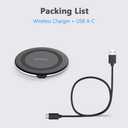 Yootech Wireless Charger,10W Max Fast Wireless Charging Pad Compatible with iPhone 16e/16/16 Plus/16 Pro Max/15/14/13/SE 2022/12/11/X/8,Samsung Galaxy S22/S21/S20,for AirPods Pro 2(No AC Adapter)