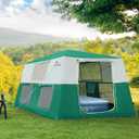 14.1'x6.5'x9' Inflatable Tents for Camping, Portable 6/8/10 Person Blow Up Air Tent, Waterproof Windproof Easy Setup Large Family Tent with 2 Doors, 6 Windows, Mosquito Screen