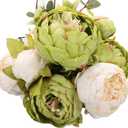 Duovlo Fake Flowers Vintage Artificial Peony Silk Flowers Wedding Home Decoration, Pack of 1 (New Green) (20.87 x 3.5)