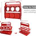 musbus Reusable Drink Carrier with Handle for Food Delivery Drivers, Portable Cup/Coffee Holder Accessories for Delivery, Foldable Drinks Caddy with Tray, Car Durable Plastic Festive Bottle, Vacation, Red 6 Cup