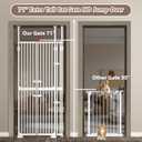 71" Extra Tall Cat Gate, Fits 30.31-38.27" Wide, 74.8-90.5" Height Opening, 1.34" Gap, No Drilling Pressure Mount Design, Innovation Double Opening Pet Gate