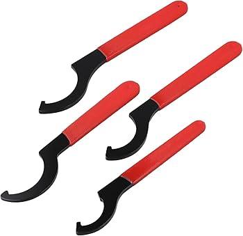 Set of 4 High-Carbon Steel C-hook Wrenches, Non-Slip Handle for 38-42 APU16 ER32 ER40 Electric Spindle Nut Engraving Machine