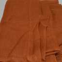 Terracotta Sheer Curtains 84 Inches Long for Living Room Bedroom Grommet Boho Airy See Through Faux Linen Bohemian Ochre Rust Tangerine Window Voile Sheer Curtains 84 Inch Length Set 2 Panels