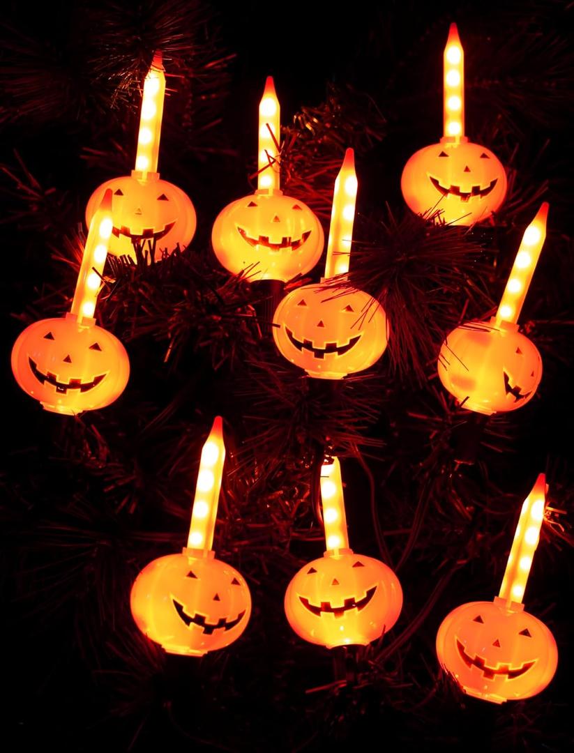 Halloween Pumpkin Bubble Lights String, 9.5Ft Orange Vintage LED Flashing Lights for Indoor Decor, Fairy Lights for Outdoor Bedroom Porch House Fall Party Decorations