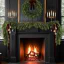 N&T NIETING 9FT Christmas Norfolk Pine Garland Real Touch Pine Artificial Garlands Faux Greenery Garland Winter Christmas Garland for Table Mantle Fireplace Indoor Outdoor Xmas Decorations (1 Pcs)