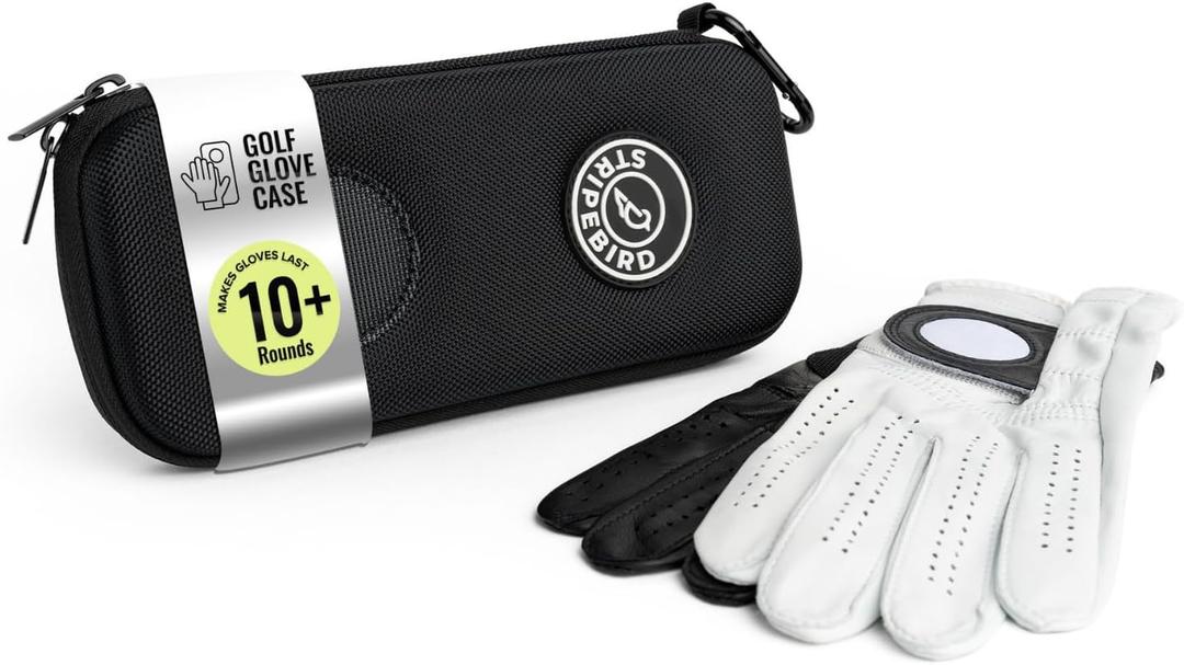 Stripebird - Original Performance Golf Glove Holder Case (Stealth Black) - Protect and Keep Golf Gloves Dry - Moisture Free Storage - Organizer Case
