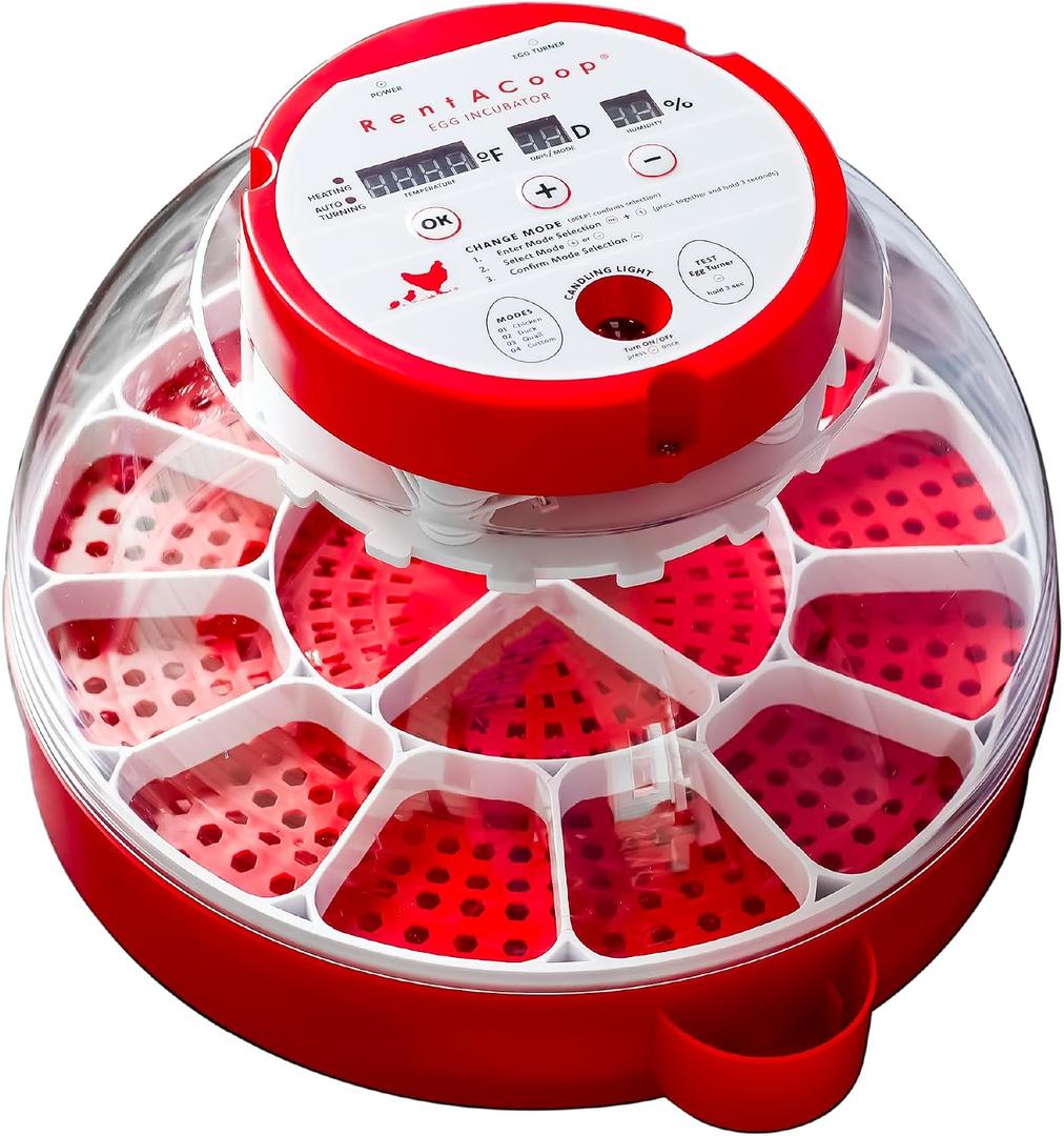 RentACoop 16-Egg Smart Incubator – App Controlled, Auto-Turn, Built in Candeling Light Perfect for Chickens, Ducks, and Quail!