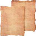 Harloon 100 Sheets Vintage Old Looking Cotton Watercolor Paper Cardstock Blank 200 GSM Thick Antiqued Deckle Edge Virgin Paper for Drawing Writing Printing Invitations Greeting(8.5x11 Inch,50 Pcs)
