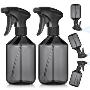 Baderke 2 Pcs Spray Bottle, 16 oz Plastic Spray Bottles for Cleaning 360 Upside Down Sprayer Bottles for Cleaning Solutions, Durable Nozzle W/fine Mist and Stream Setting(Gray)