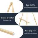 NianFeng Wooden Easel Stand for Sign, Easel Display Stand Floor for Wedding Sign with Adjustable Tray, 63-Inch, Tripod A-Frame Poster Light Duty, Welcome, Art Show & Baby Shower (Natural)