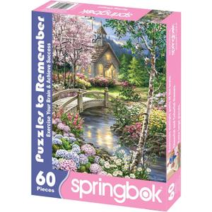 Springbok Puzzle to Remember - Alzheimer & Dementia Activity - 60 Piece Jigsaw Puzzle Spring Chapel - Made in USA