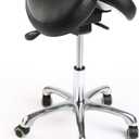 Ergonomic Saddle Stool,Split Saddle Chair, Adjustable Height Rolling Chair, 360° Swivel for Massage, Spa, Tattoo, Office
