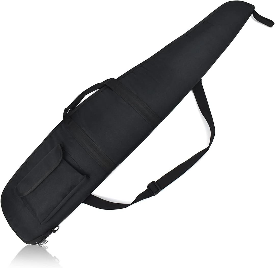 AUMTISC Soft Rifle Gun Case, 41/45/49 Inch Shotgun Carrying Bag for Scoped Rifles with Adjustable Shoulder Sling (48"-Fits Rifle Up To 45", Black)