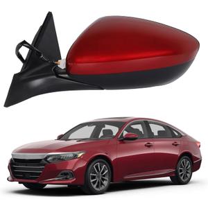 Dasbecan HO1320328 Door Mirror Driver Side Compatible with Honda Accord LX Sport 1.5T 2018-2022 Power | Non-Heated | Paint to Match Repalce# 76258-TVA-A02, Radiant Red Metallic (3Pins-Left)