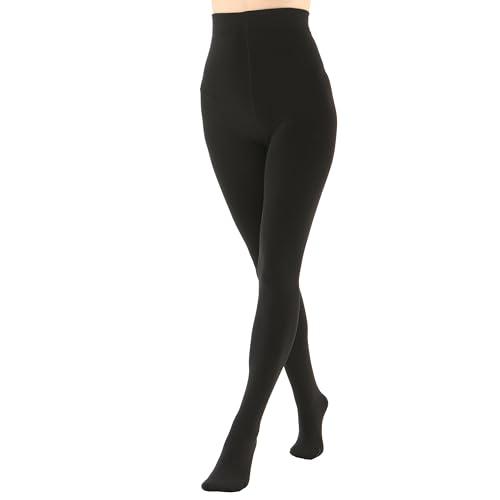EVERSWE Women's Opaque Fleece Lined Tights, Thermal Tights (Black,M), Pack 2