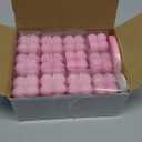 MTLEE 24 Sets Pink Bow Party Favors Small Bubble Candle Baby Shower Favors for Guests Tea Candles Bulk with Stylish Ribbons Cards Gifts Party Decoration(Bright Pink,Bow)