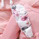 Newborn Baby Girl Clothes Infant One-Piece Romper+Jumpsuit+Bodysuit+Headband Fall Winter Outfits New Born Set (3-6 Months, Pink)