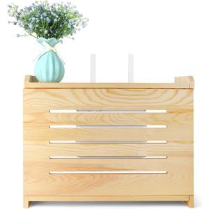 Wooden Router Shelf Wall Mount WiFi Router Storage Box Modem Cable Router Cover Organized Power Strip Cable Management Hider Rack Need Assembly 14.9 * 9.8 * 5.4 in (L* H * W)