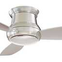 Minka-Aire F518L-BN Concept II LED Brushed Nickel 44" Flush Mount Modern Ceiling Fan with Remote, Brushed Nickel (LED Light)