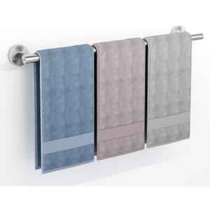 Brushed Nickel Towel Bar, 24 Inch Towel Racks for Bathroom Wall Mounted, SUS304 Stainless Steel Bathroom Towel Holder, Total Length 26.4 Inch Towel Bars