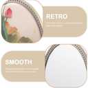 minkissy Vintage Handheld Makeup Mirror Portable Vanity Mirror for Women with Comfortable Handle 7.71In Lightweight Travel Compact